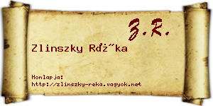 Zlinszky Réka névjegykártya